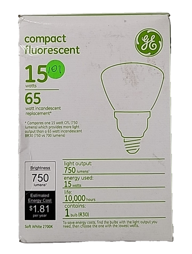 GE R30 CFL 15-Watt 65-watt Replacement 750-Lumen Soft White 2700K