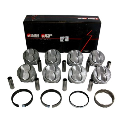 #ad Speed Pro FMP H617CP SBC Chevy 350 11cc Domed Pistons Cast Rings Kit STD $258.89