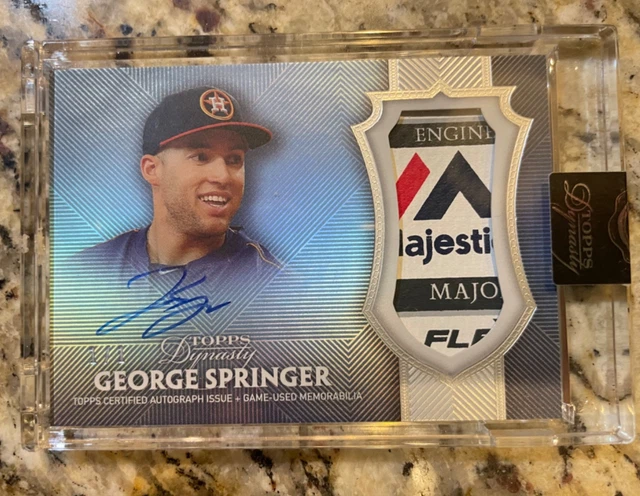 2017 Topps Dynasty George Springer gebrauchtes Spiel Jumbo Majestic Laundry Tag Autogramm 1/1.