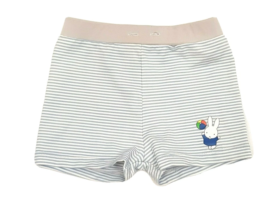 Nijntje Miffy Badeshorts Badehose Gr. 80/86 Jungen weiß-hellblau gestreift