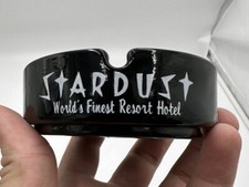 Vintage Las Vegas Stardust Hotel Black Ceramic Ash Tray Ashtray 3.5”