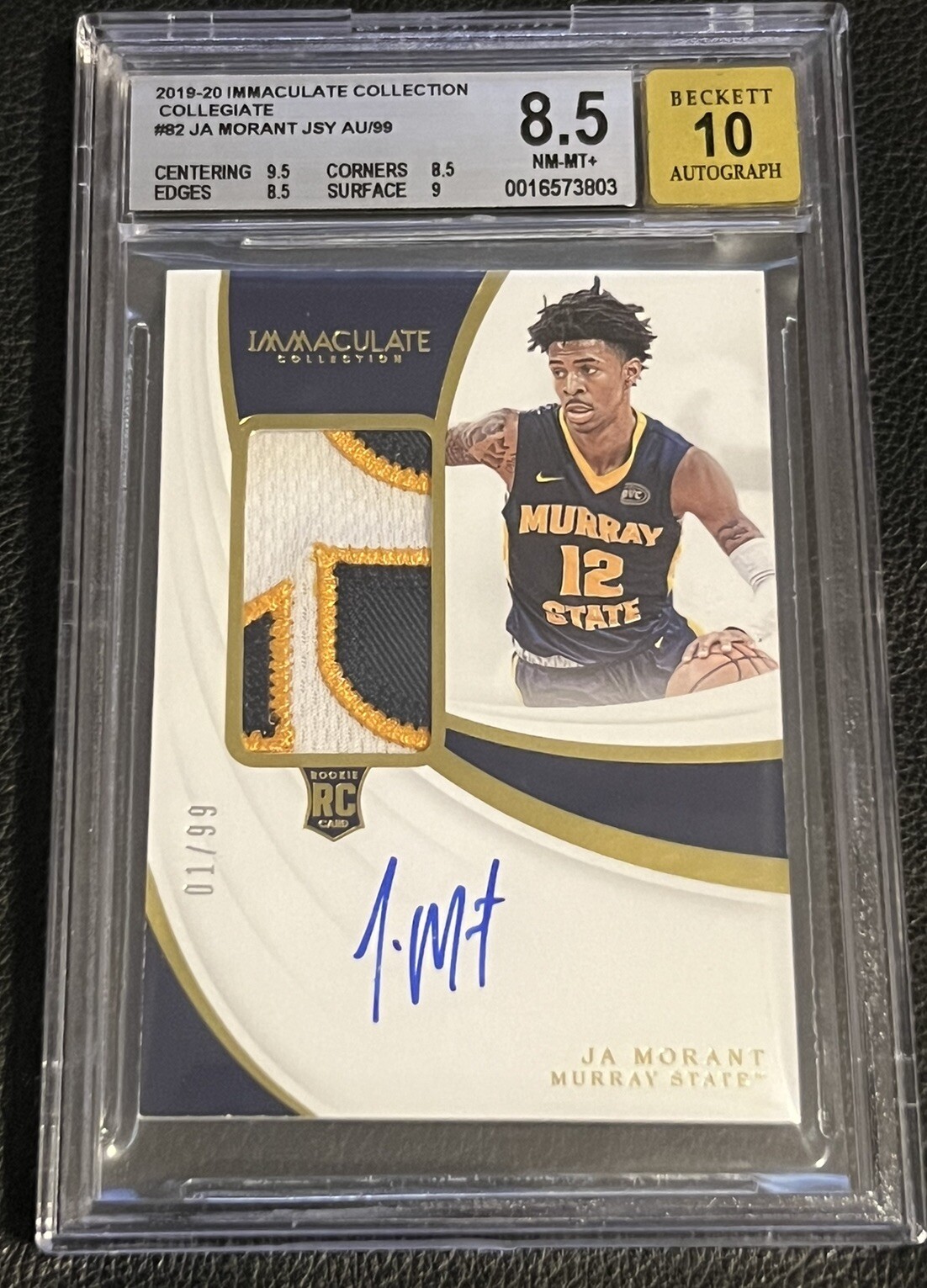 2019 Ja Morant One & One Auto /99 2019 Donruss Great X-Pectations