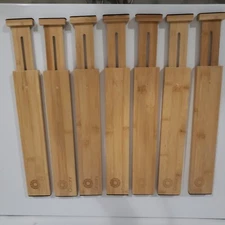Qozary Drawer Dividers Lot Of 7 Bamboo Drawer Organizers Clothes Or Utensils