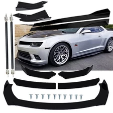 Front Bumper Lip Spoiler Splitter For Chevy Camaro Side Skirt Glossy Black
