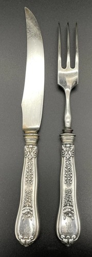 2 pz insolito set di coltelli e forchette da frutta argento sterling Tiffany - Foto 9 di 14