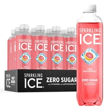 Sparkling Ice Pink Grapefruit Sparkling Water Zero Sugar Flavored Pack of 12