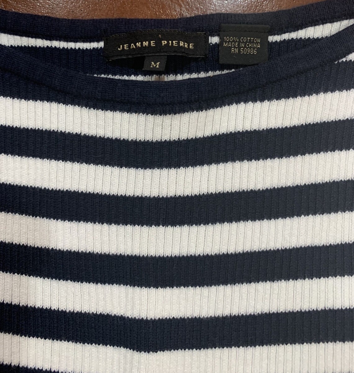 Jeanne Pierre 100% Cotton Blue/ White Striped Women's Top M | eBay