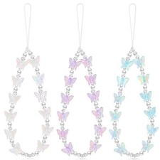 3PCS Beaded Phone Charm Y2K Aesthetic Phone Lanyard for Back to School