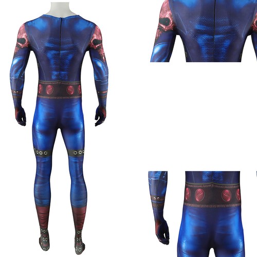 Cosplay Dark Nights Metal Superman Jumpsuit Cape Halloween Adult Kids Bodysuits - Picture 11 of 12