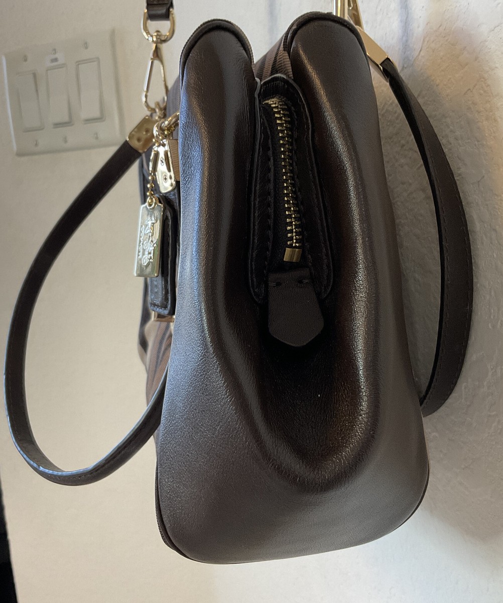 Vintage Coach Madison Brown Zebra Print Small Madeline Satchel