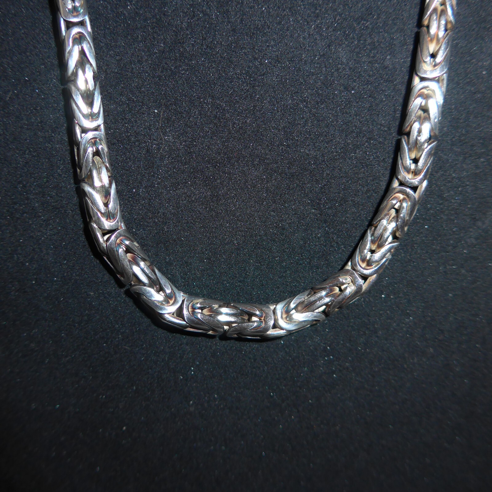 vtg Solid 925 Sterling Silver Chain Byzantine Lin… - image 2