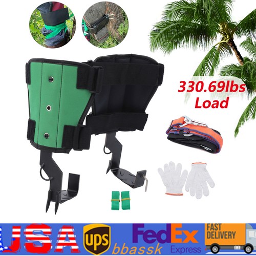 2 Gears Tree Climbing Spike Set Safety Belt Rope Lanyard Rescue Belt Adjustable