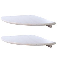White Wooden Corner Shelves Floating Pine Wall Display Shelf | Hand-Stained