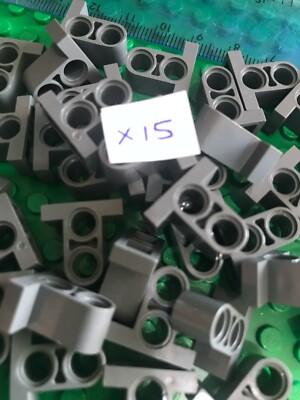 Lego Technic Stck. - 15 x DUNKELGRAU Pin Verbinder Platte 1 x 2 x 1 2/3 mit 2 Löchern