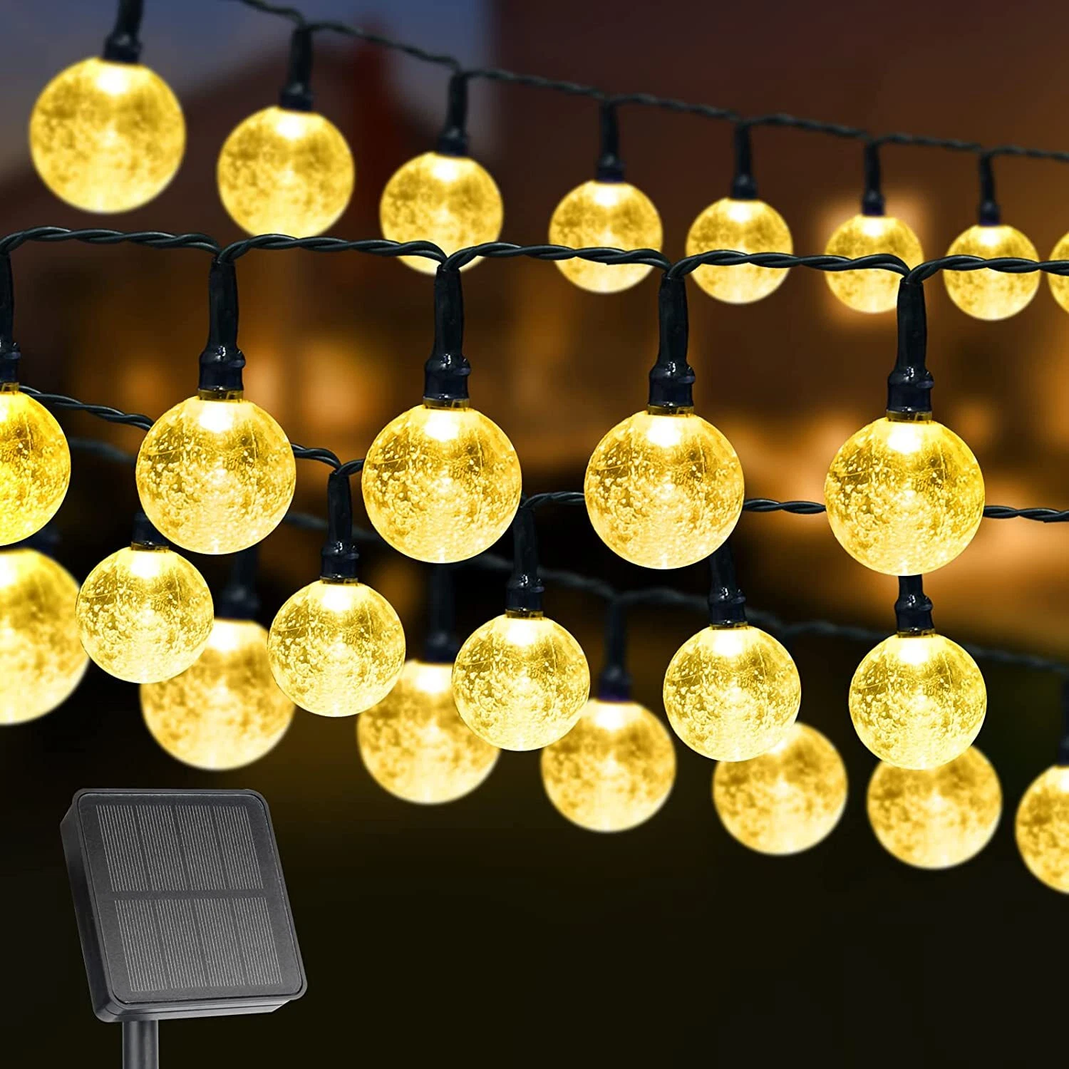 Solar Powered 60 LED String Light Garden Path Yard Decor Lamp Outdoor Waterproof