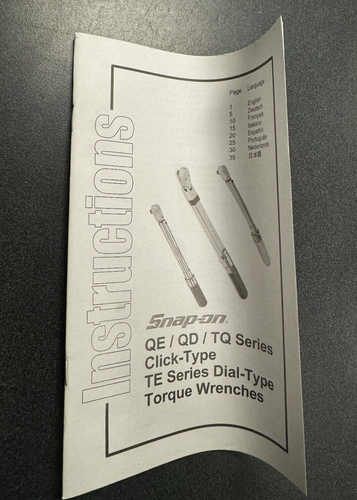 Snap On Torque Wrench TOR250E In Nice Hard Case With User Manuals - Picture 8 of 8