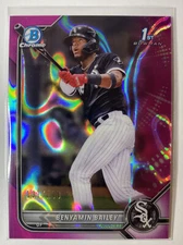 2022 Bowman Chrome Benyamin Bailey BCP-8 Fuchsia Lava Refractor /199 White Sox