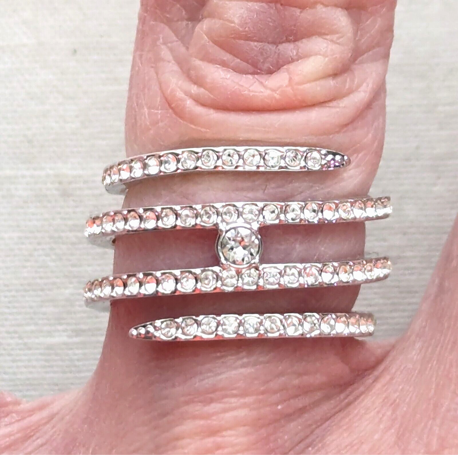 Swarovski Coiled Creativity Ring Pave Crystal Art… - image 2