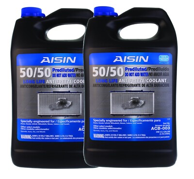 Aisin 2 Gallons Prediluted (50/50) Long Life Blue Antifreeze Coolant (2 x 1Gal)