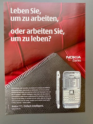 Nokia E71 Eseries Smartphone Mobiltelefon 2008 Vintage Ad Werbung Reklame