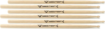 Vater Classics Drumsticks 3-pack - 5A - Wood Tip (2-pack) Bundle
