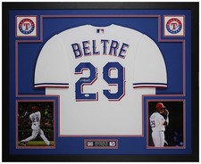 Adrian Beltre Autographed & Framed White Texas Jersey Auto JSA COA