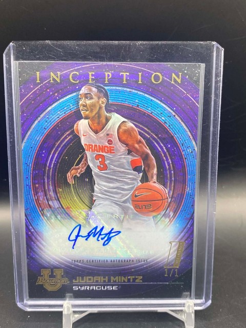 2022-23 Bowman Inception U Judah Mintz Auto Purple Foil 1/1 Auto Syracuse