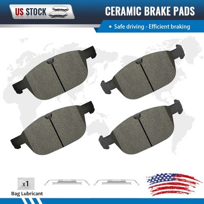 Front Ceramic Brake Pads with Hardware Set for 2003 -2014 2015 Volvo XC60 XC90