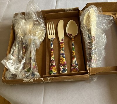 NEW Mackenzie Childs Flower Market Flatware  SET 12    3 ea.  Spoon Fork Knife