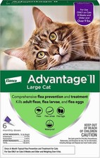 Advantage II Cat Purple 9 lbs 6 doses Repels Kills Fleas,Ticks