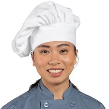NIP NEW White Adjustable hook loop Twill Chef Hat White One Size Fits All