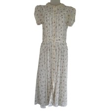 Gunne Sax Jessica McClintock Vintage 70's Dress Women 7 Floral Lace Prairie