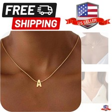 Initial Necklace for Women Girls - Dainty 18K Gold Plated Initial Letter Neck...