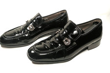 VINTAGE BARLETTA Men Size 9 D Patent Leather Horsebit Loafer Hand Made Italy