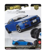 1:64 HOT WHEELS - Timeless Icons Nissan Skyline GT-R V-SPEC BNR34, nuovo