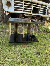 Vintage MCM Black and Gold Metal RECORD STAND Mid-Century Modern ATOMIC
