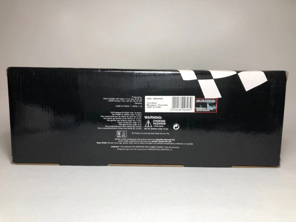 1/18 MINICHAMPS Jordan Mugen Honda 198 D. Hill - Immagine 4 di 4