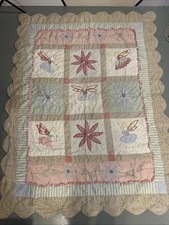 Cute twin size Kids girls patchwork quilt blanket Fairies Flowers Cute 60 x80