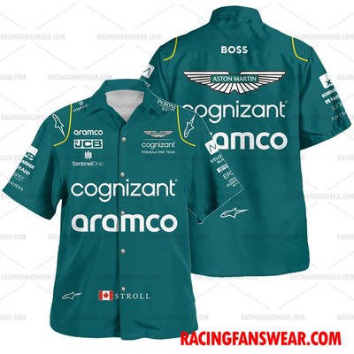Lance Stroll Formula One 2023 Racing Uniform Apparel Clothes Hawaiian  Shir