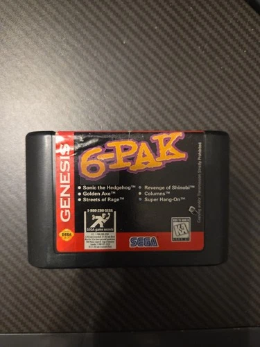 6 Pak Sega Genesis 1995 Cart WORKS SONIC STREETS OF RAGE SHINOBI GOLDEN AXE VTG