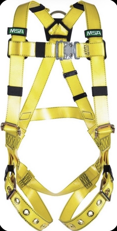 MSA Coated Web Back D-Ring Gravity Safety Harness 10155871 Brand New