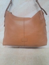 COLE HAAN CHESNUT BROWN Pebbled Leather Shoulder Bag Tote Satchel Purse Good