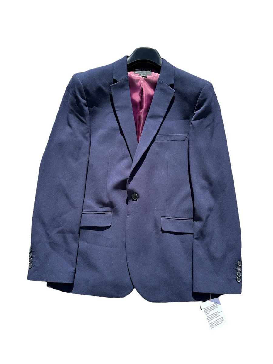 ASOS DESIGN Navy Blazer Jacket Slim Fit Formal Suit Coat EU 50 52