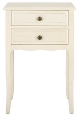 Home Collection Lori White 2-Drawer End Table