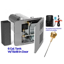 FOGATTI 15x18 Door RV Water Heater Gas & Electric 6 Gallon Tank 12000BTU