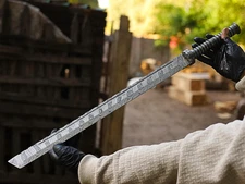 Custom Hand Forged Damascus Handle Steel Viking Medieval Sword, Real Roman Style