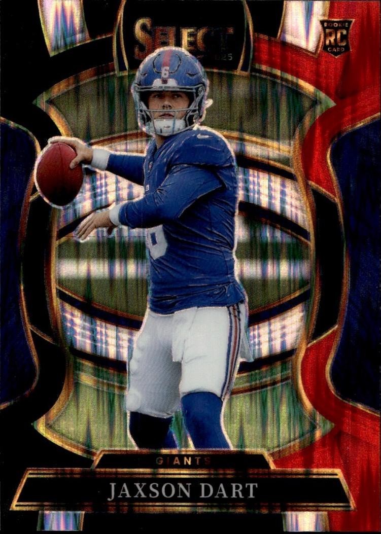 2025 Panini Select #93 Jaxson Dart Red and Blue Prizm Shock