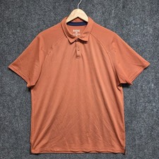 Rhone Shirt Mens Large Orange Delta Pique Polo Stretch Performance Short Sleeve