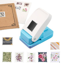 Rectangular Scalloped Postage Stamp Punch for Crafting and Scrapbooking