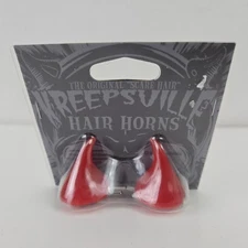 Kreepsville 666 Gothic Punk Occult Satan Red Devil Horror Horn Scare Hair Clips 
